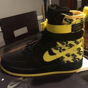 Nike Air Force 1 High Black and Yellow Men's Shoes